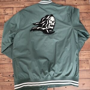 Vans Green Skull Embroidered Bomber Jacket